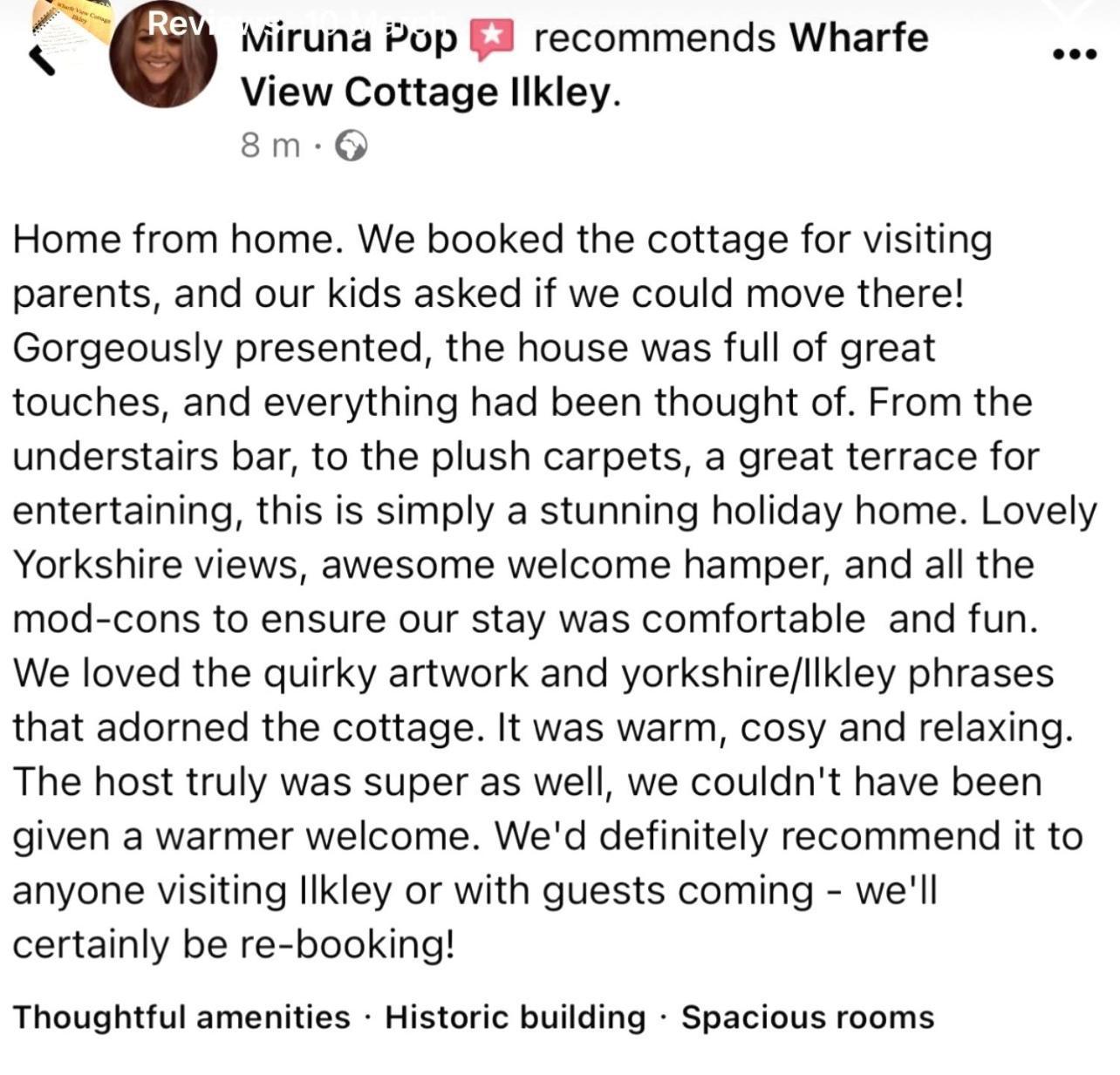 Wharfe View Cottage Ilkley Ngoại thất bức ảnh